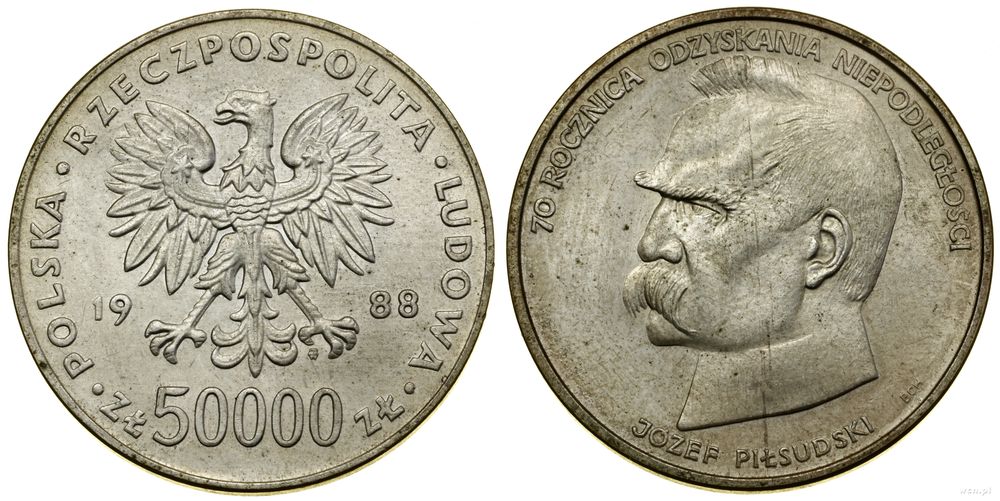 Polska, 50.000 złotych, 1988
