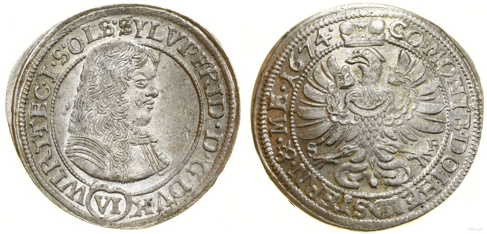 Śląsk, 6 krajcarów, 1674 SP