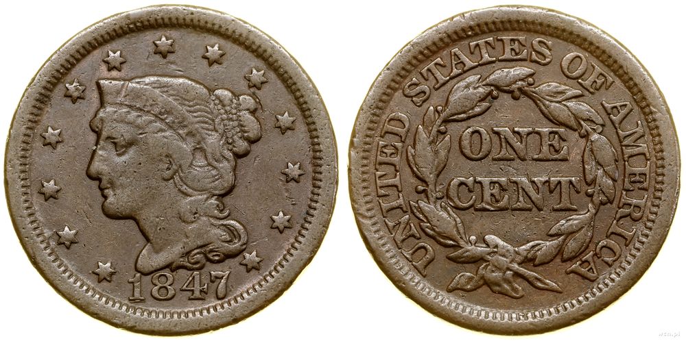 Stany Zjednoczone Ameryki (USA), 1 cent, 1847