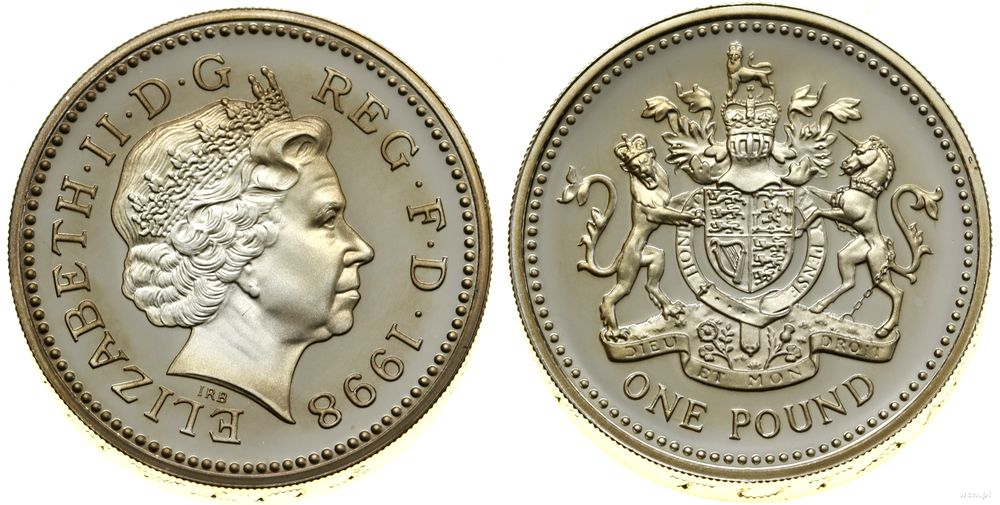 Wielka Brytania, 1 funt (piefort), 1998