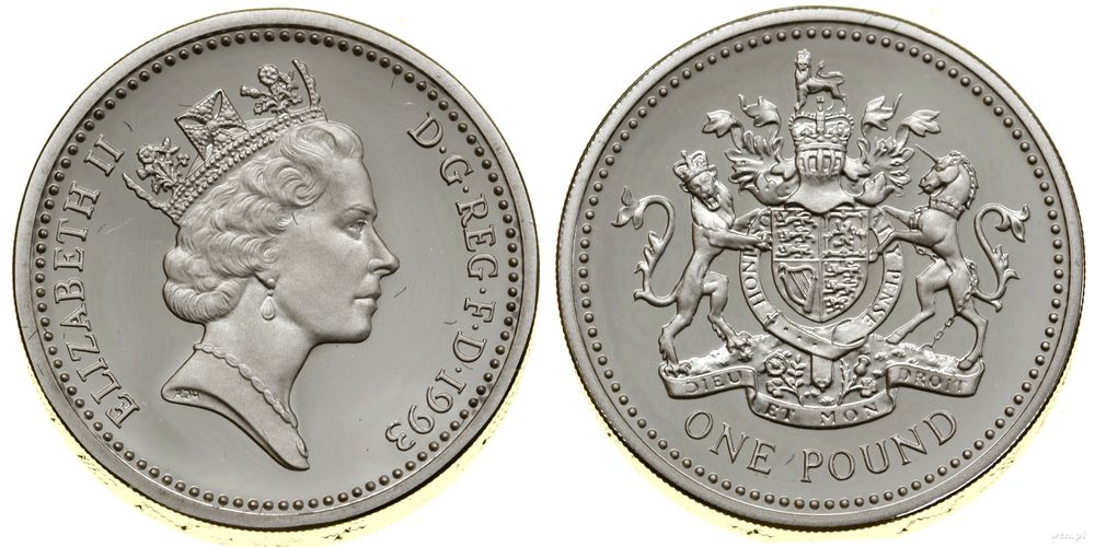 Wielka Brytania, 1 funt (piefort), 1993