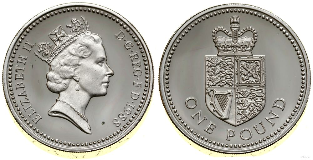 Wielka Brytania, 1 funt (piefort), 1988