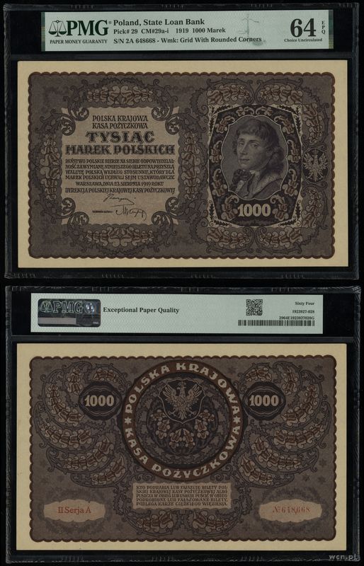 Polska, 1.000 marek polskich, 23.08.1919