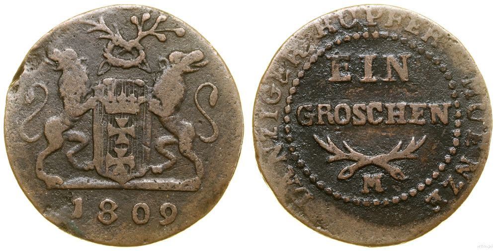 Polska, 1 grosz, 1809 M