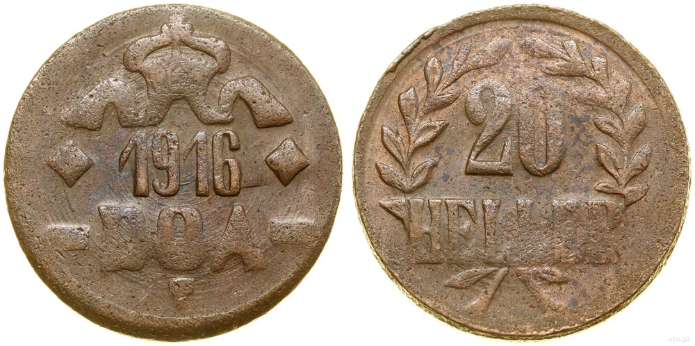 Niemcy, 20 halerzy, 1916 T