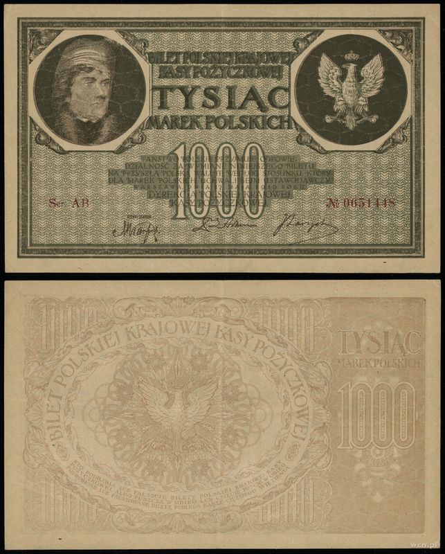 Polska, 1.000 marek polskich, 17.05.1919