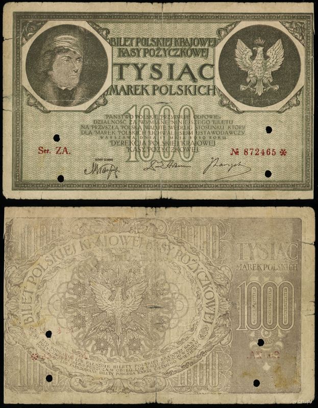 Polska, 1.000 marek polskich (fałszerstwo z epoki), 17.05.1919