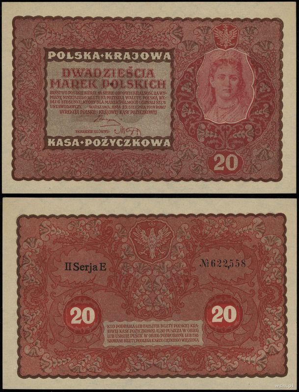 Polska, 20 marek polskich, 23.08.1919