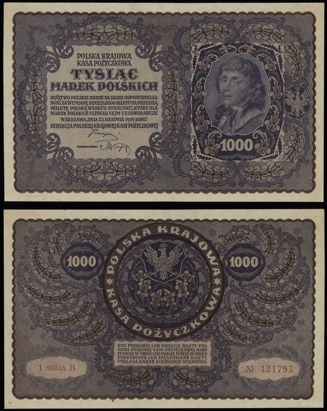 Polska, 1.000 marek polskich, 23.08.1919