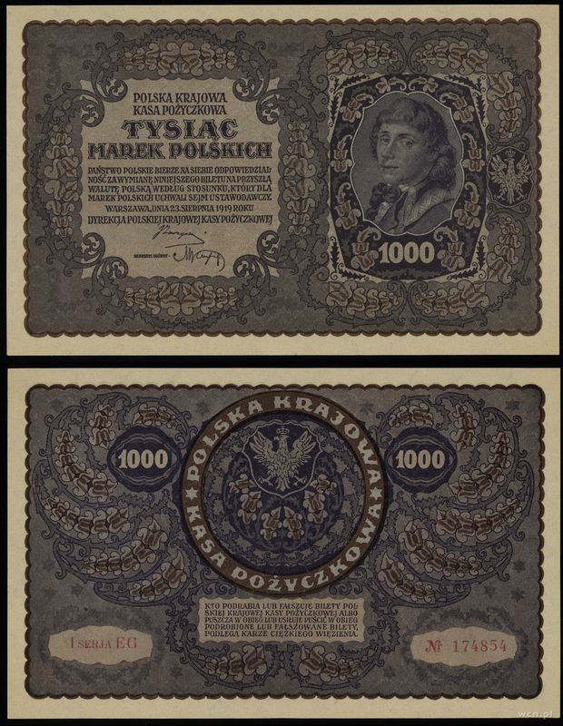 Polska, 1.000 marek polskich, 23.08.1919