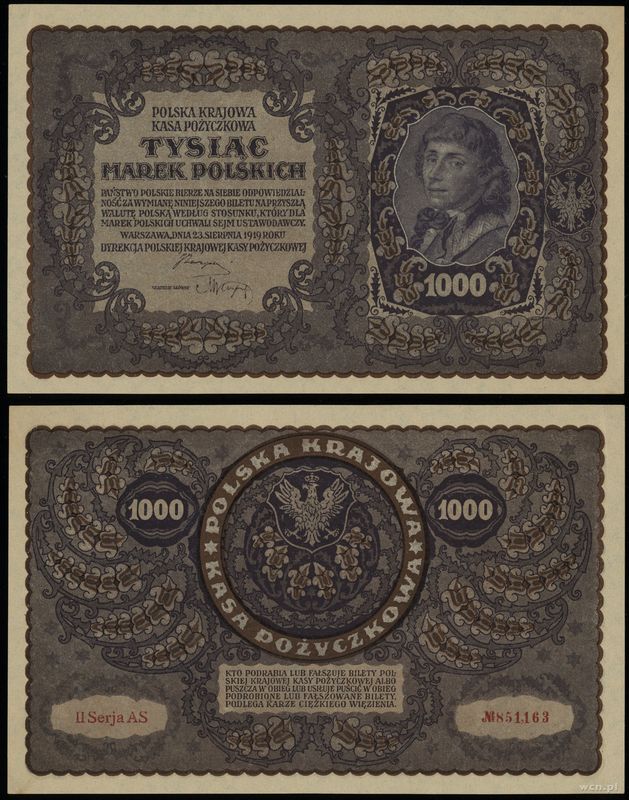 Polska, 1.000 marek polskich, 23.08.1919