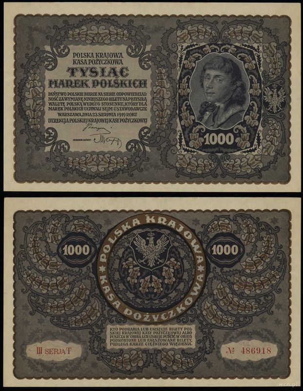 Polska, 1.000 marek polskich, 23.08.1919