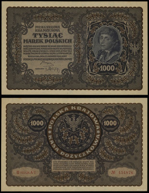 Polska, 1.000 marek polskich, 23.08.1919