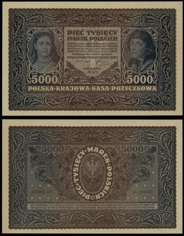 Polska, 5.000 marek polskich, 7.02.1920