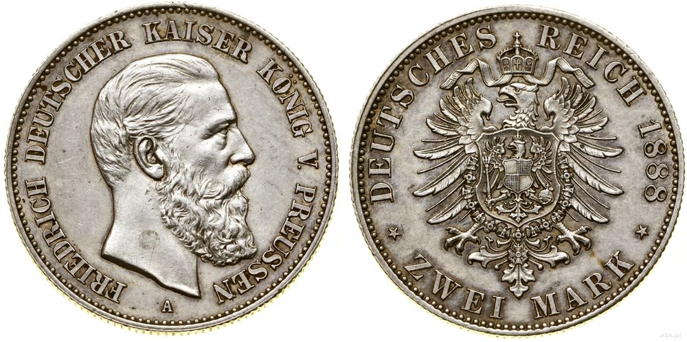 Niemcy, 2 marki, 1888 A