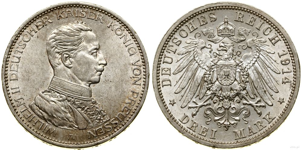 Niemcy, 3 marki, 1914 A