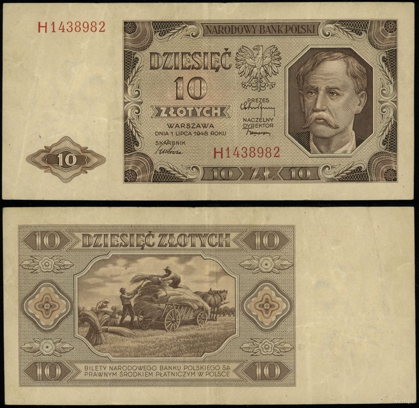 Polska, 10 złotych, 1.07.1948