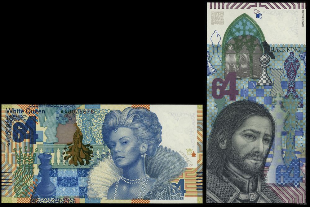 Polska, banknot testowy PWPW - 64 Black King / White Queen, (2017)