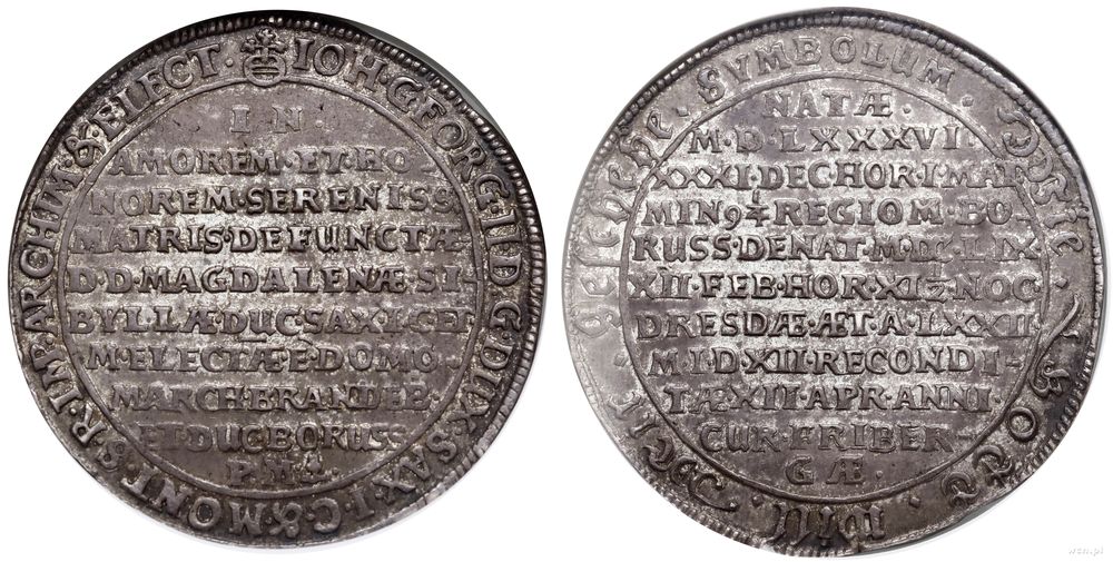 Niemcy, talar pamiątkowy, 1659