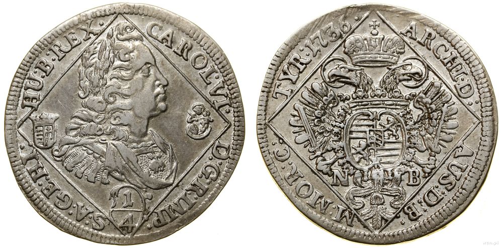 Węgry, 1/4 talara, 1736 NB