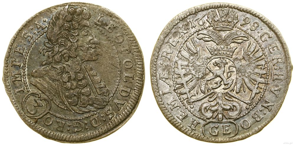 Austria, 3 krajcary, 1698 GE