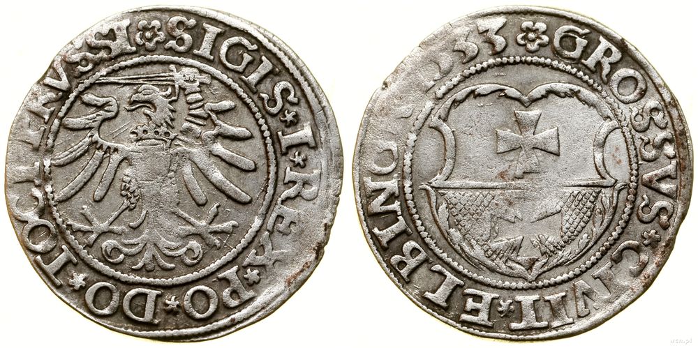 Polska, grosz, 1533