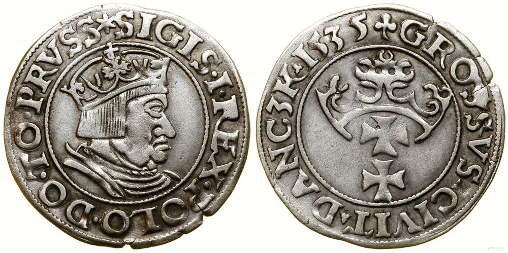 Polska, grosz, 1535