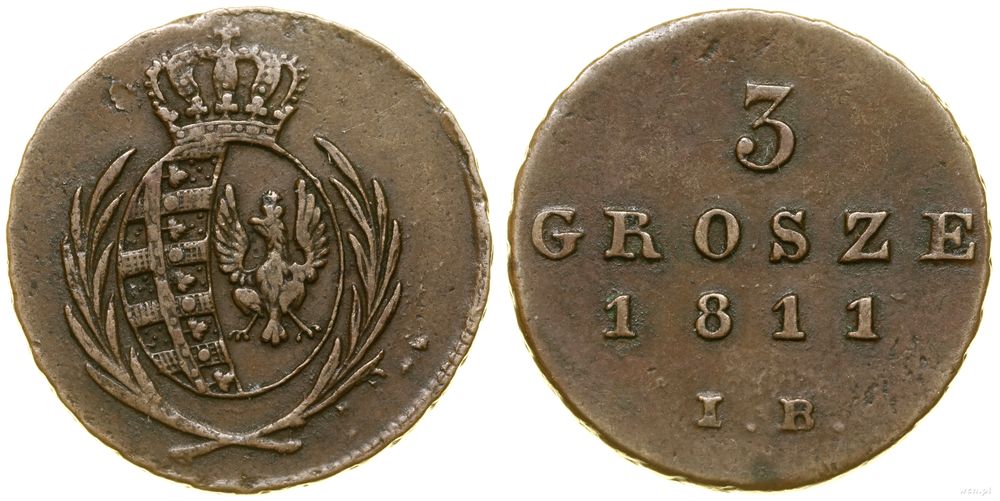 Polska, 3 grosze, 1811 IB