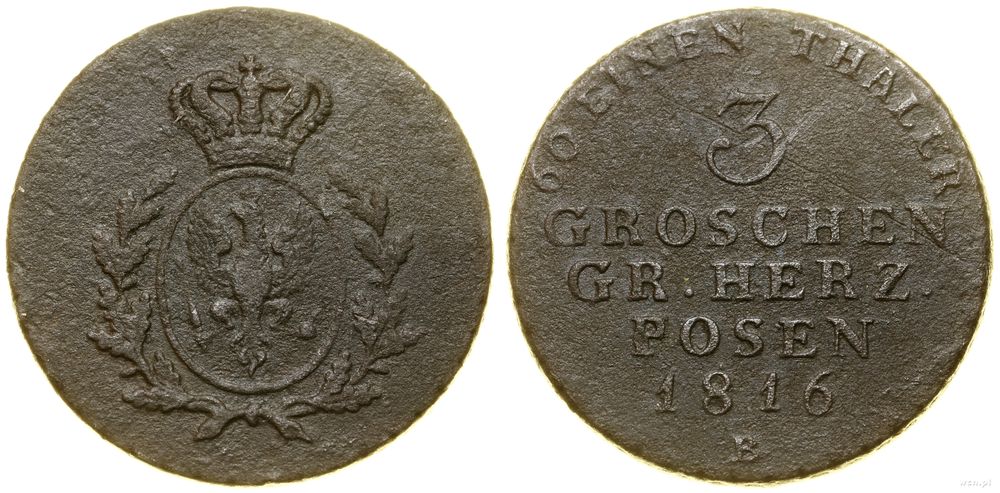 Polska, 3 grosze, 1816 B