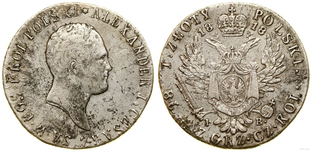 Polska, 1 złoty, 1818 IB