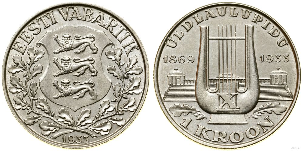 Estonia, 1 korona, 1933