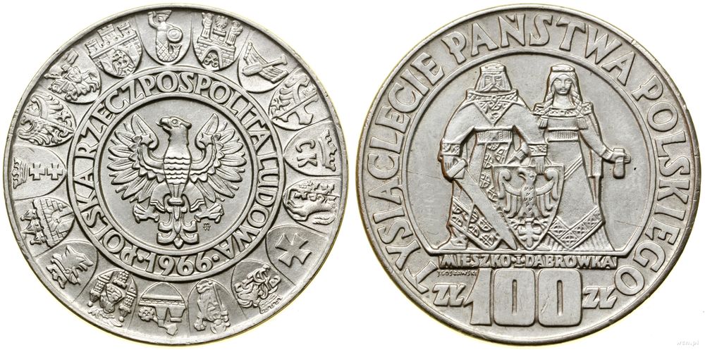 Polska, 100 złotych, 1966