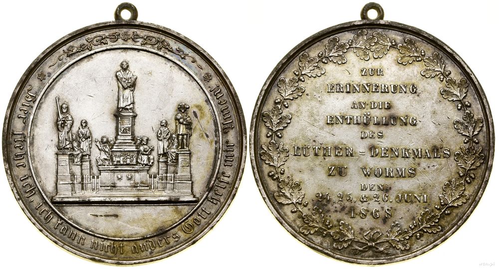 Niemcy, medal z okazji odsłonięcia pomnika Marcina Lutra w Wormacji, 1868