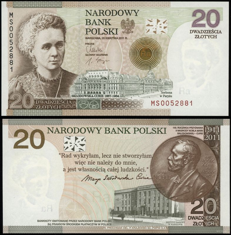 Polska, 20 złotych, 20.04.2011