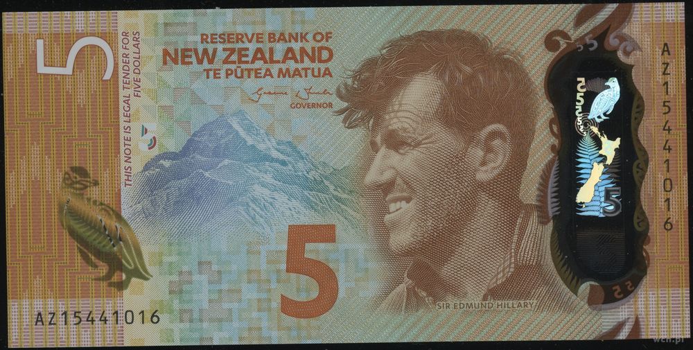 Nowa Zelandia, 5 dolarów, 2015