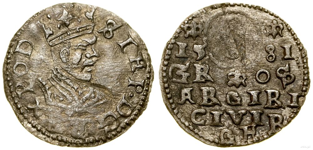 Mołdawia, trojak, imitacja trojaka ryskiego Stefana Batorego, 