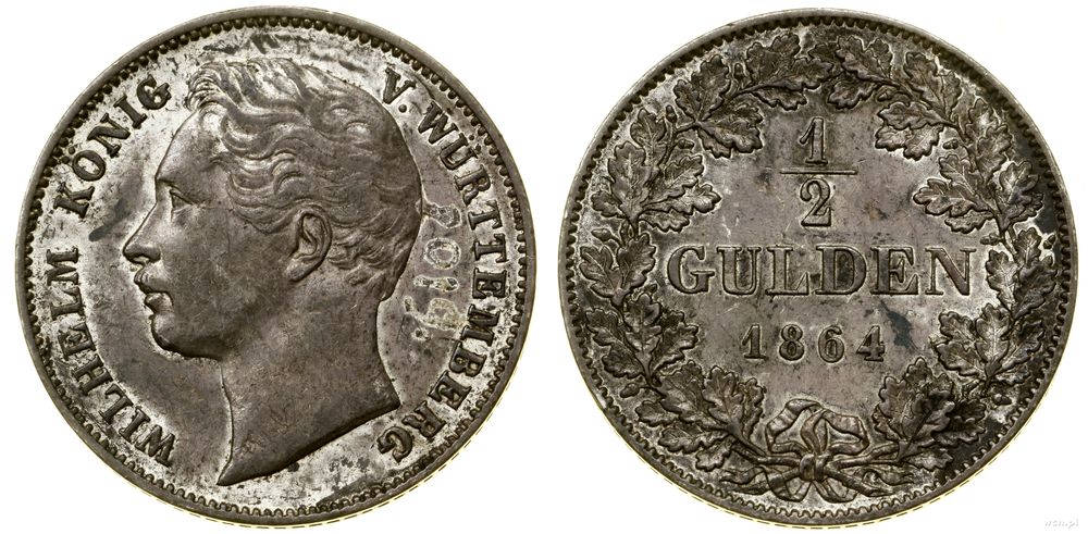 Niemcy, 1/2 guldena, 1864