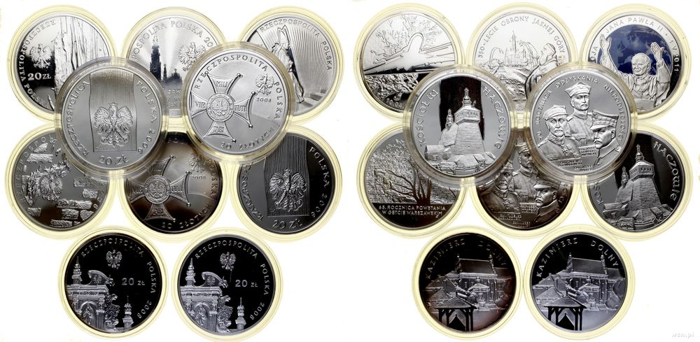 Polska, zestaw 10 x 20 złotych, różne roczniki