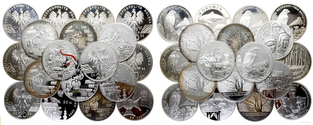Polska, zestaw 20 x 20 złotych, różne roczniki
