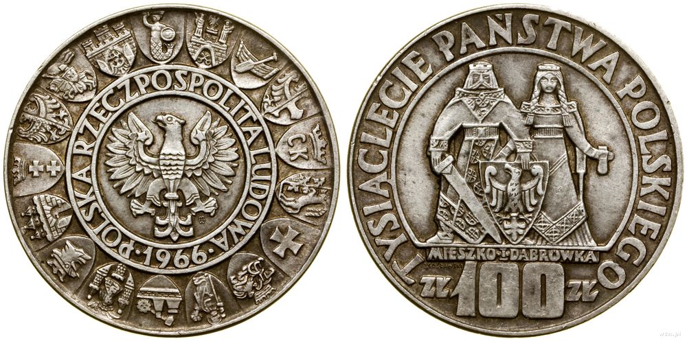 Polska, 100 złotych, 1966