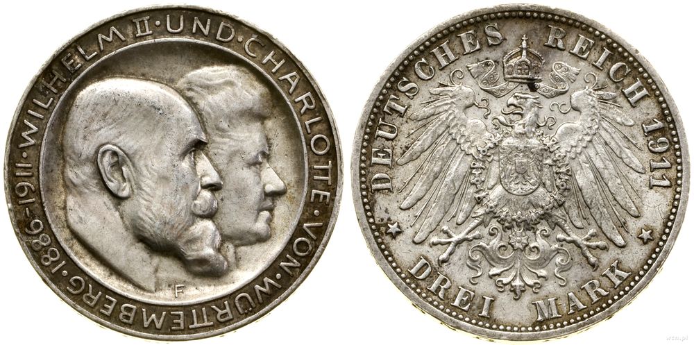 Niemcy, 3 marki, 1911 F