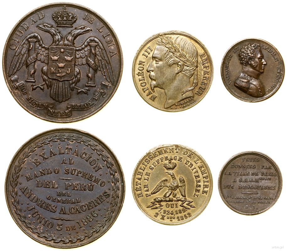 Francja, zestaw 3 żetonów