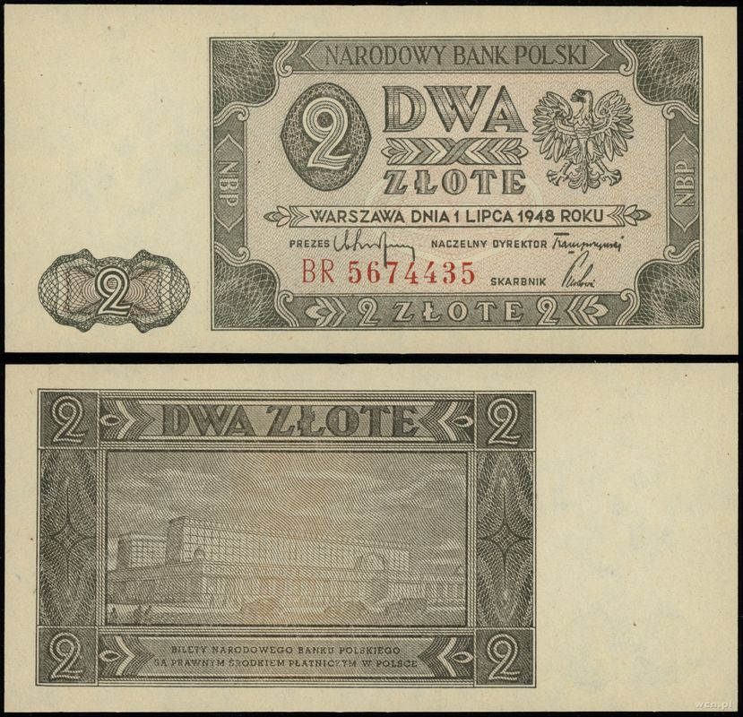 Polska, 2 złote, 1.07.1948