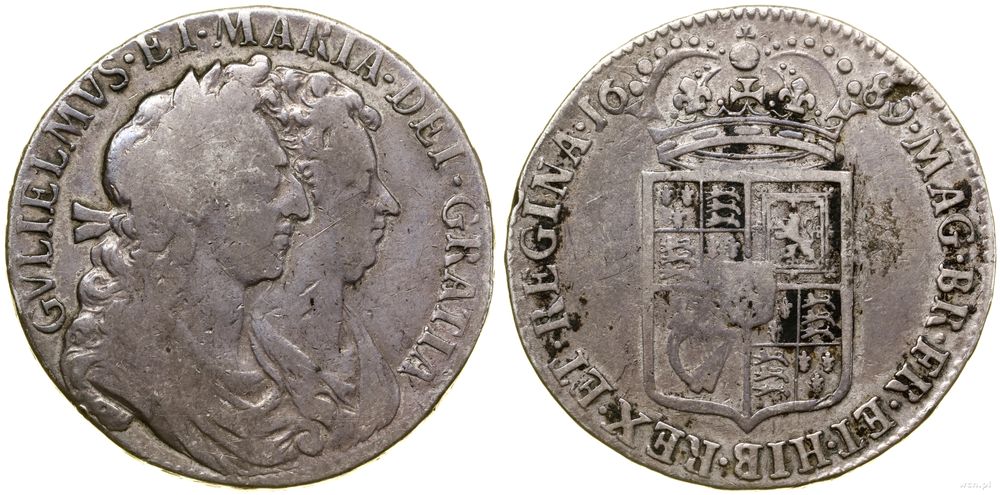 Wielka Brytania, 1/2 korony, 1689