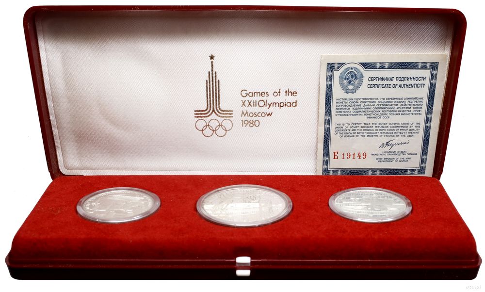 Rosja, zestaw 3 monet z okazji Igrzysk Olimpijskich w Moskwie, 1978