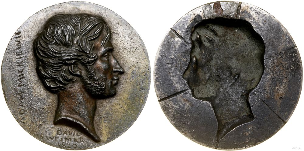 Polska, Adam Mickiewicz – kopia plakiety z, 1829 roku