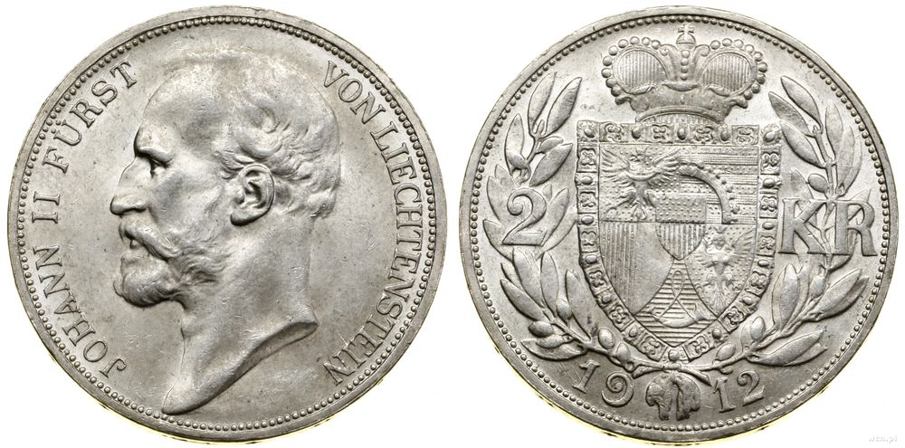 Liechtenstein, 2 korony, 1912