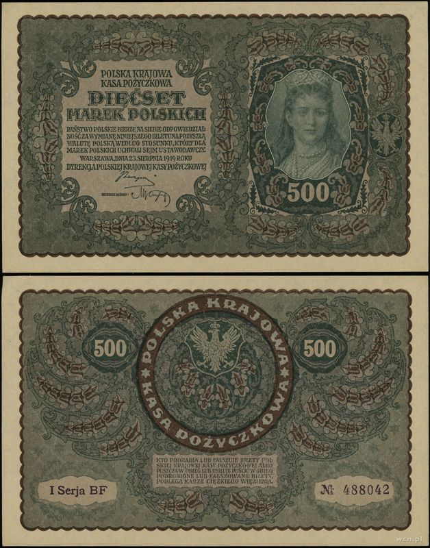 Polska, 500 marek polskich, 23.08.1919