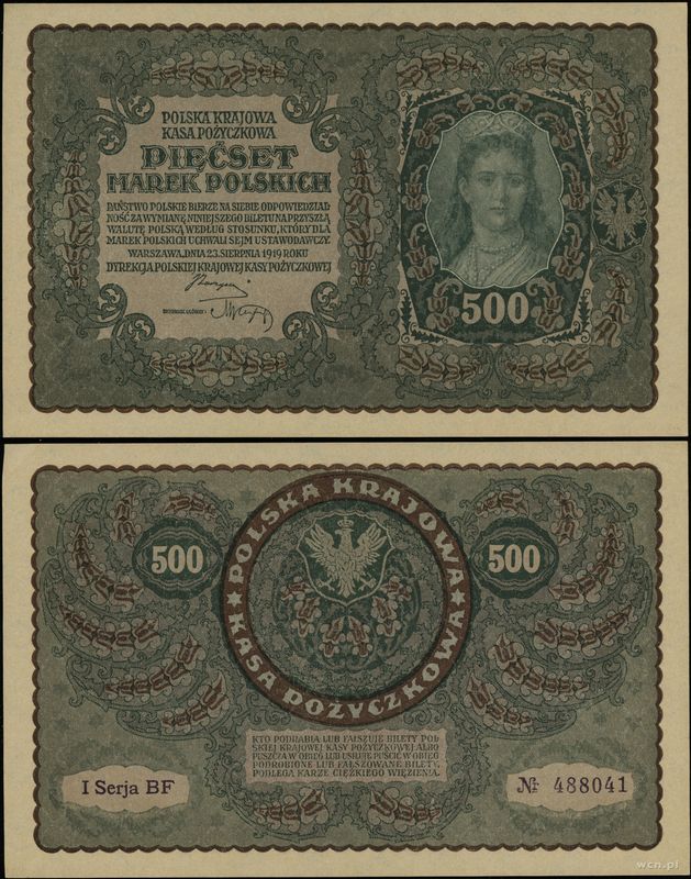 Polska, 500 marek polskich, 23.08.1919