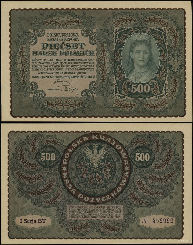 Polska, 500 marek polskich, 23.08.1919